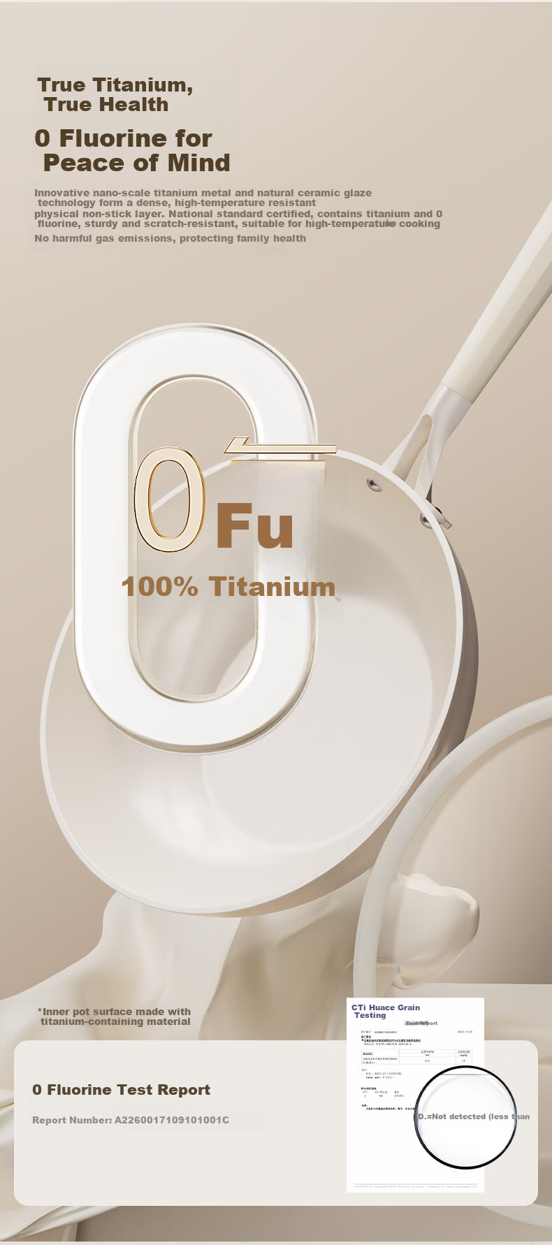 Midea Non-Stick Titanium Ceramic Frying Wok, Fluorine-Free, Low Oil Smoke, Suitable for Gas Stove and Induction Cooker 3