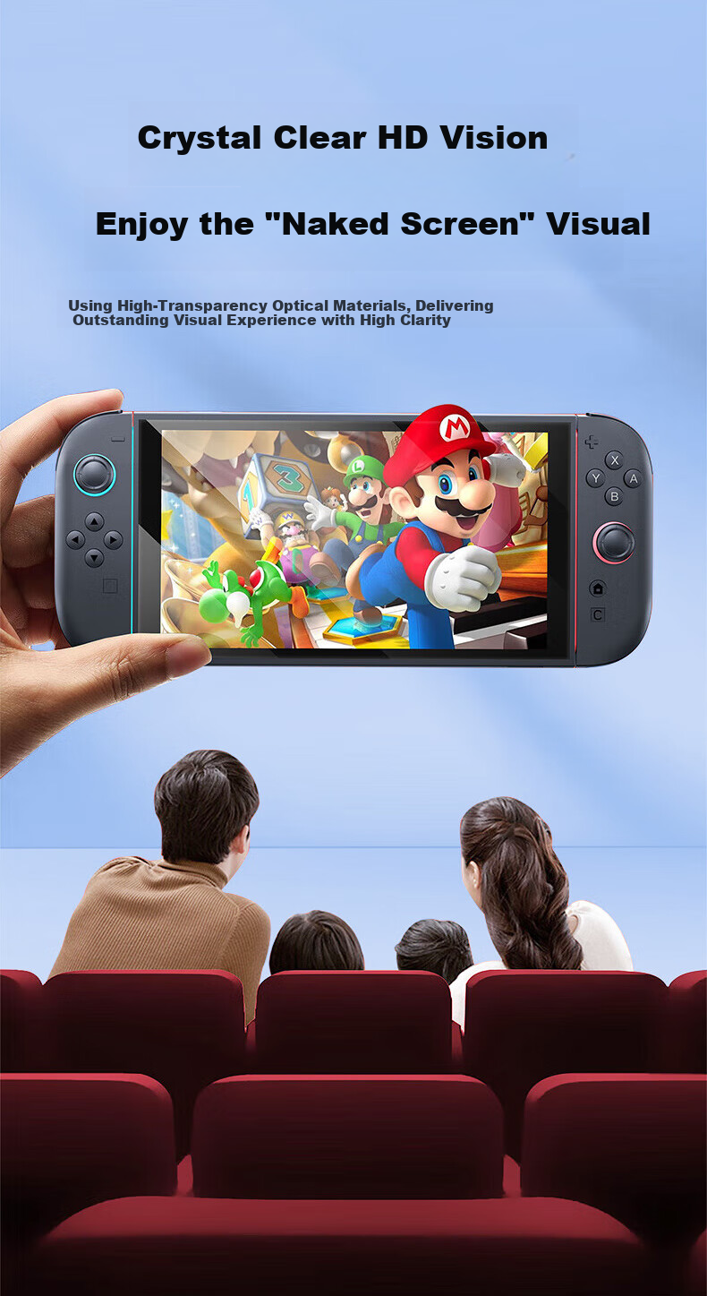 Pisen Tempered Glass Screen Protector for Switch 2nd Gen [Dust-Free Installation] 2025 NS2 Compatible Nintendo Gaming Console Full-Screen HD Anti-Fingerprint Borderless Film 8