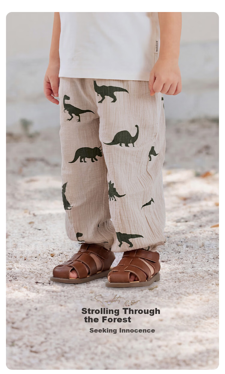Babylove Boys' Summer Mosquito-Repellent Cotton Gauze Breathable Casual Thin Versatile Pants 1