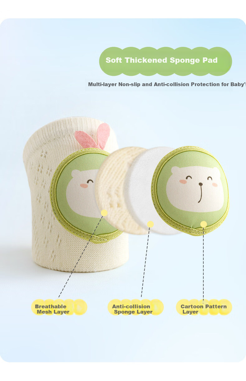 Baby Crawling Knee Pads Summer Thin Toddler Walking Knee Elbow Protectors Anti-Fall Safety Gear 6