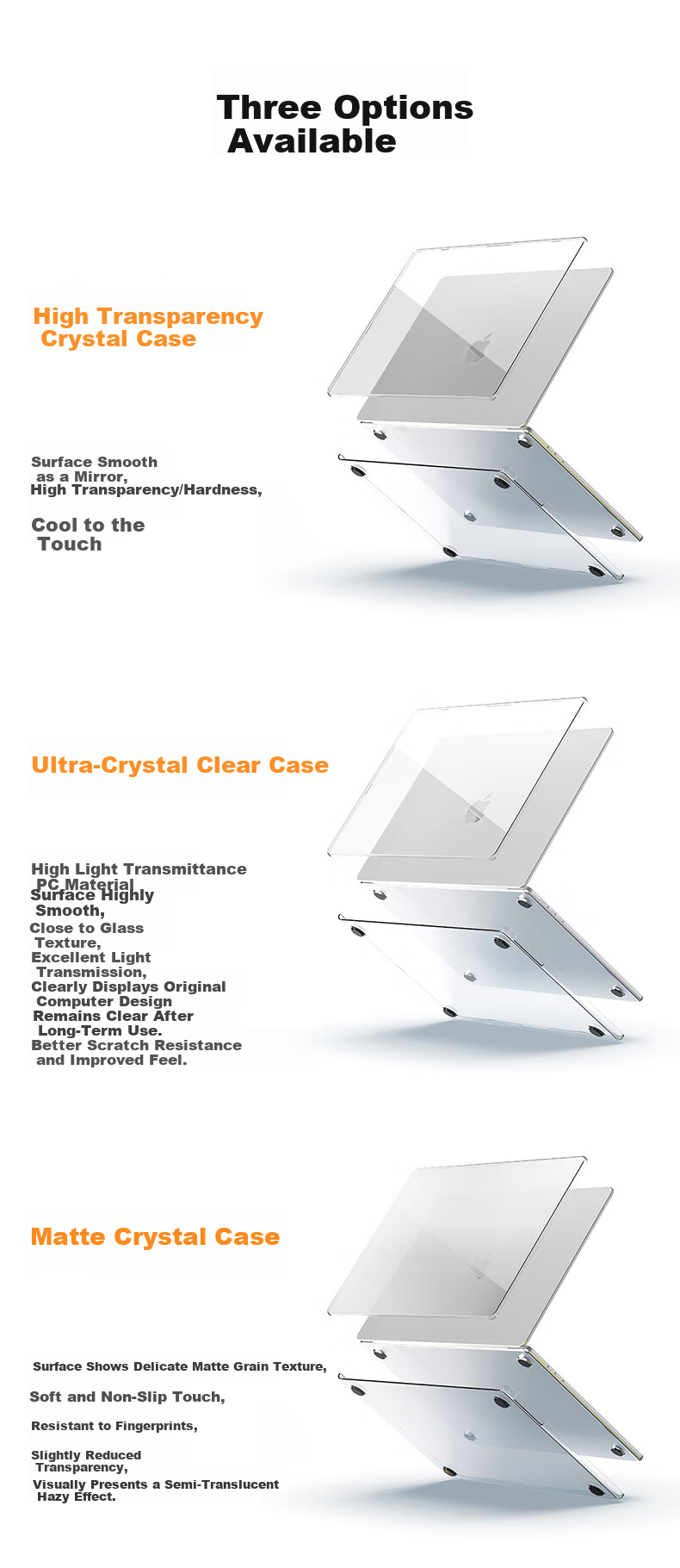 Jiasu Apple MacBook Air 13.3 Inch Crystal Protective Case M1 (A2179/A2337) 2020 Laptop Cover Transparent Crystal Shell Wear-Resistant Scratch-Proof 2