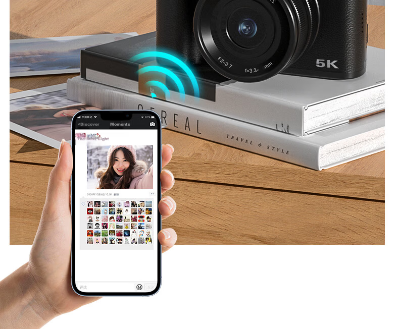 SONGDIAN Digital Camera Front and Rear Dual 5K Vlog 3X Optical Zoom Mirrorless Portable Student Camera DC205X Black 128GB Memory 12