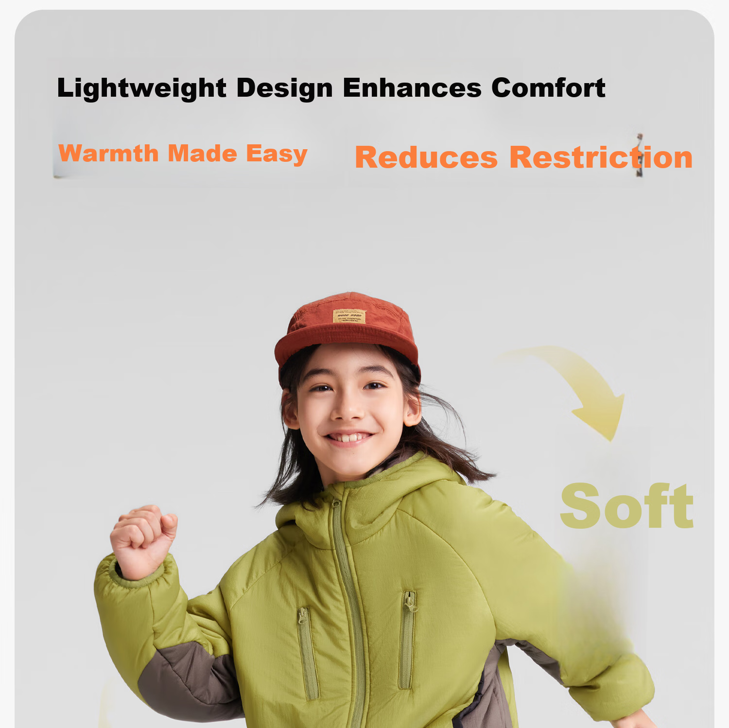 Zoxi Children's Cotton Jacket 3M Thinsulate 2025 New Winter Boys Lightweight Padded Coat Yellow-Green 130 9
