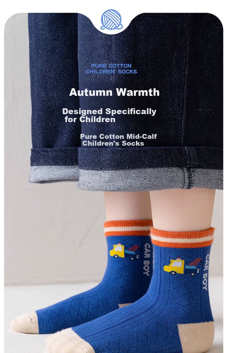 Mianqixiong Kids Socks Boys Spring Autumn Cotton Mid-Calf Socks Boys Cotton Socks Upgraded Combed Soft Cotton K3-5 Pairs 1-3 Years 3