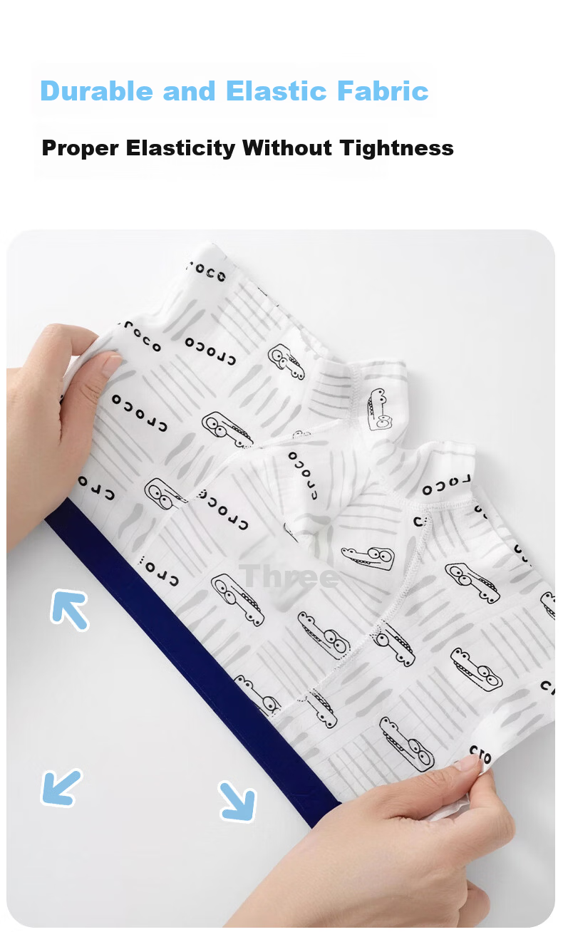 Modal Boys' Summer Underwear 100% Cotton A-Class Boxer Shorts for Older Children, No Pinching, Student Four-Point Shorts 10