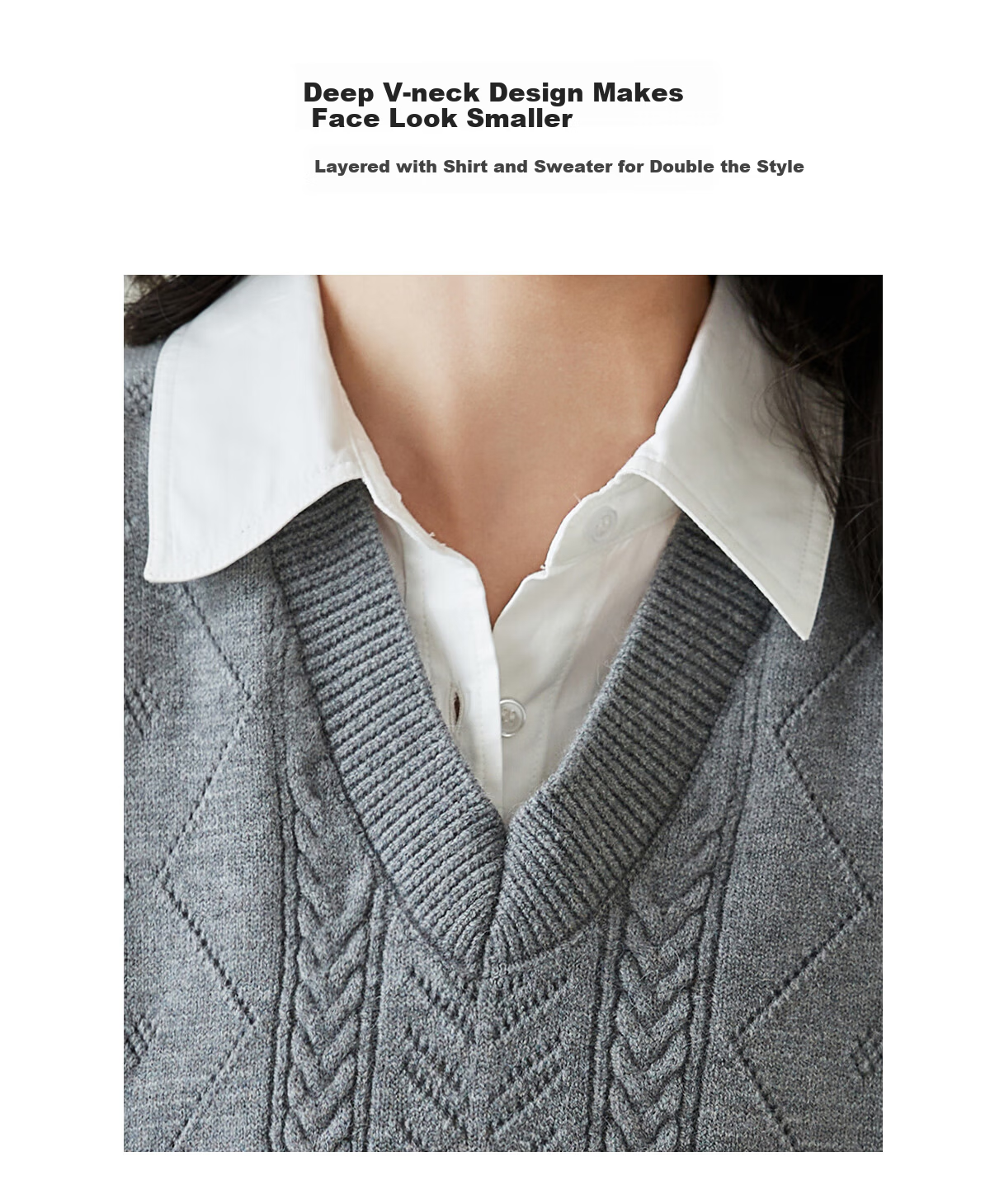 Chushen Spring And Autumn Knitted Vest for Women, Wilderness Maillard Vintage V-Neck Tank Top, Layered Sweater S143Z5005 5