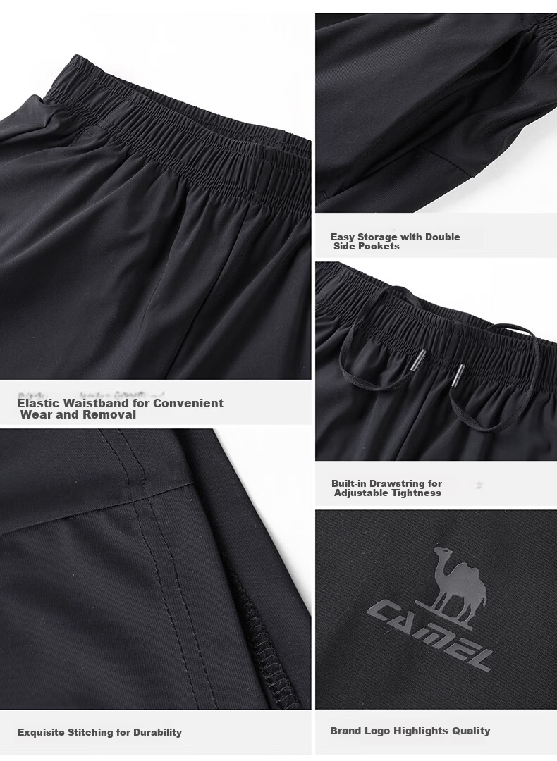 CAMEL Original Yarn Sun Protection Sports Shorts Women Cooling Quick-Dry Running Pants C26BAVL4073 Rock Gray L 6