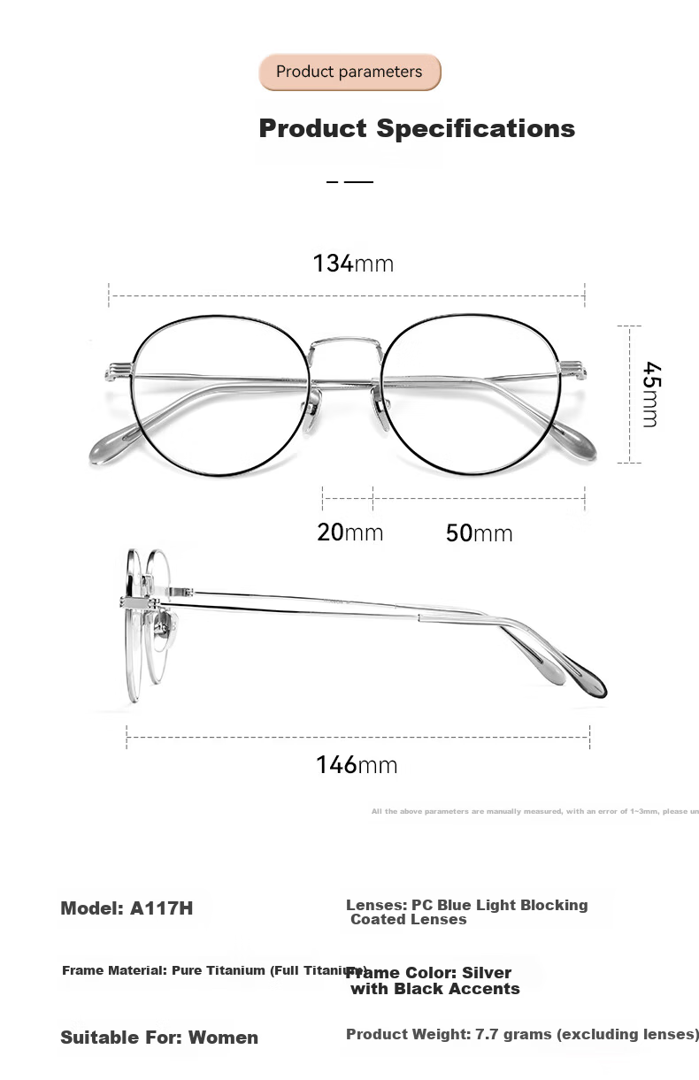 ARNO Focus On Your Eyes German Imported Pure Titanium Reading Glasses High-Definition Blue Light Blocking Premium Authentic Elderly Eyewear A117H 100 Degree 3