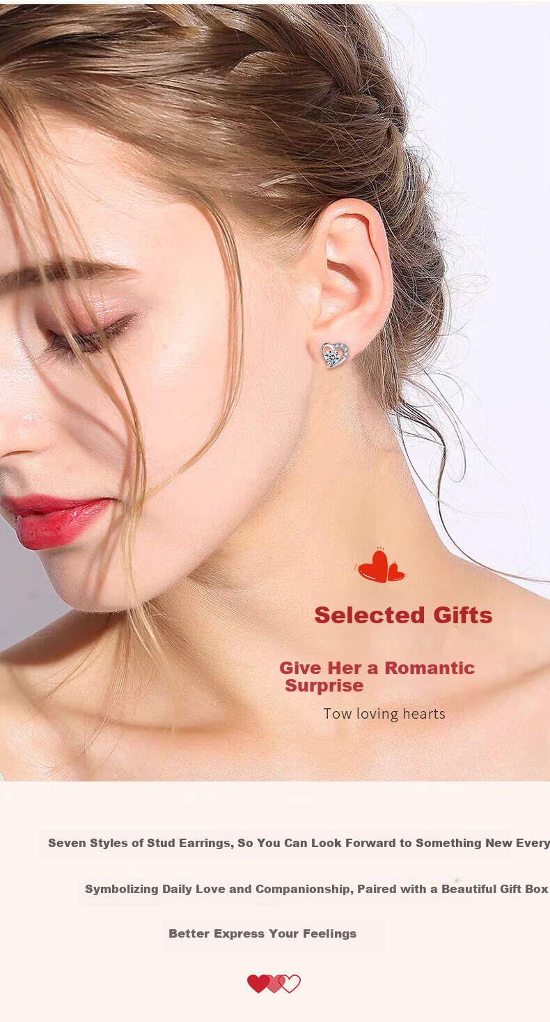 Dijing Women's Earrings, 2026 New Style, One-Week Stud Earrings, Practical Tassel Earrings, Silver Ear Ornaments, High-End Birthday Gift for Wome 5