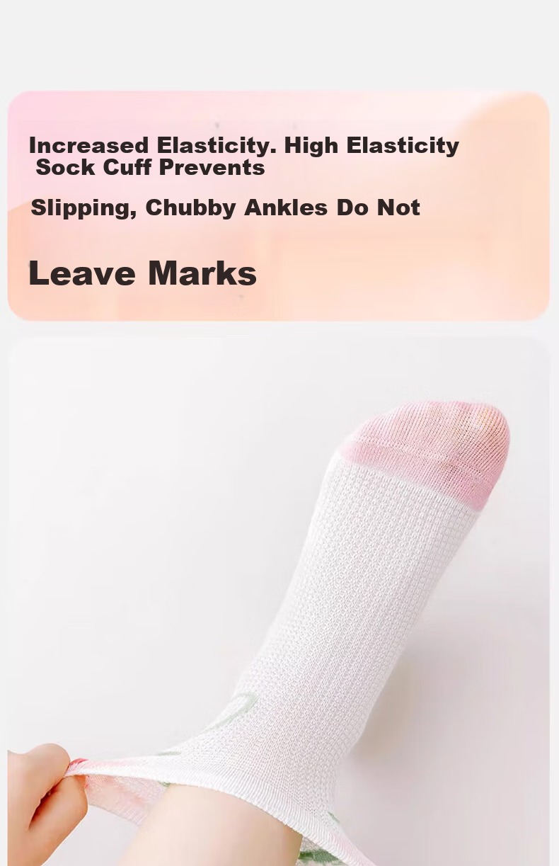 Mianmanman Children's Socks, Xinjiang Cotton, Antibacterial And Anti-Mite, Girls' Sweet Lace Mid-Calf Socks, for Toddlers And Older Children, Cotton Socks for Autumn Seaso 4