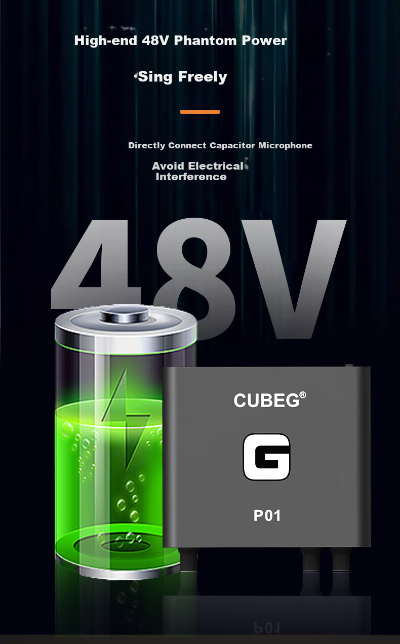CubeGP01 Built-in 48V Professional Software Sound Card Live Streaming Recording Gaming Wired Wireless Recording Professional Streaming Equipment Official Debugging [Requires Computer Connection] 5