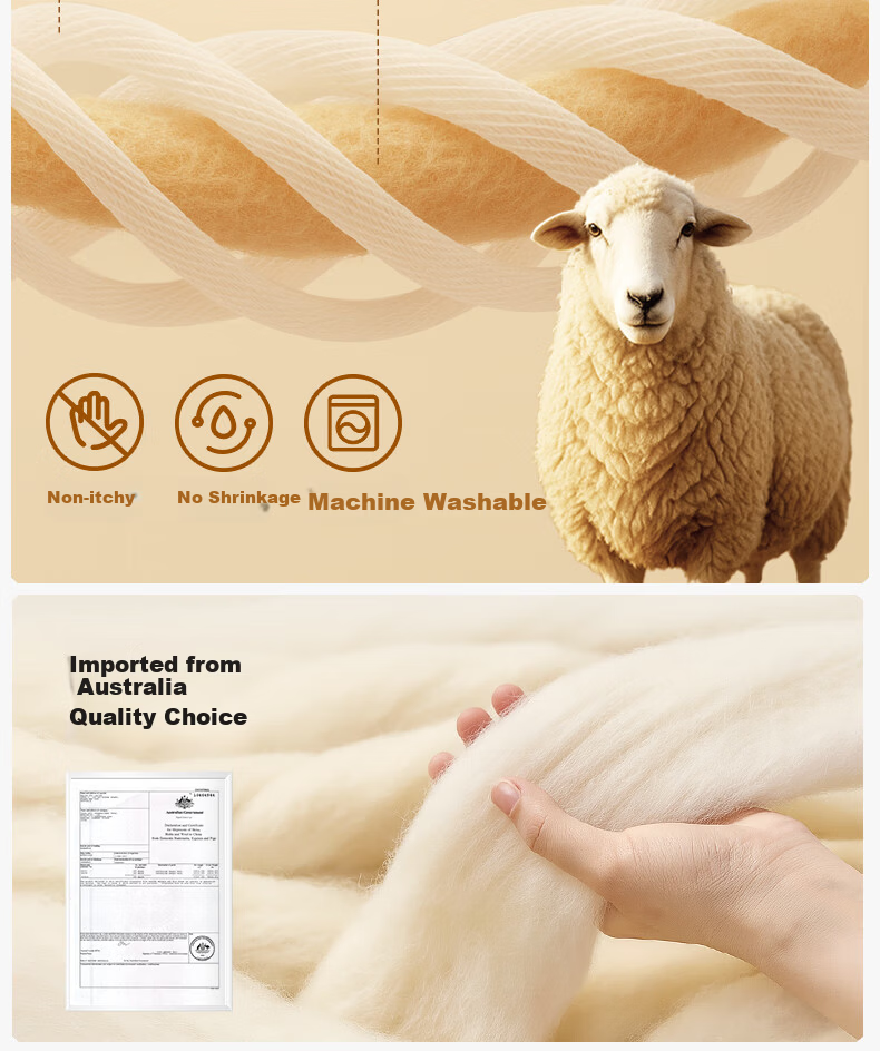 Songshan Cotton Shop Little Warm Sheep Thermal Underwear Set Unisex Autumn Winter Anti-Bacterial Anti-Static Wool Blend 10