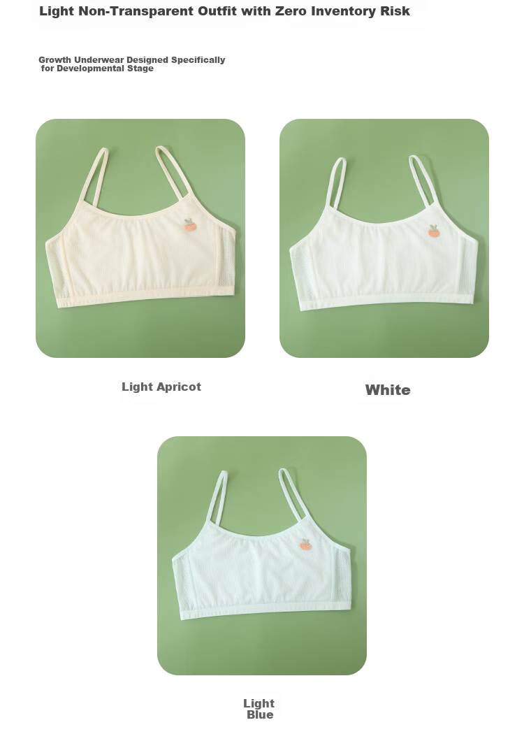 Yalu Girls' Underwear Children's Developmental Primary School Girls' Vest 9-12 Years Old Girls' Bra Summer Thin Mesh 13