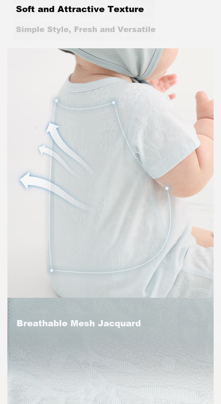 Balabala【balaOne】Baby Romper Infant Jumpsuit 2026 Fresh Natural Simple Cute 2