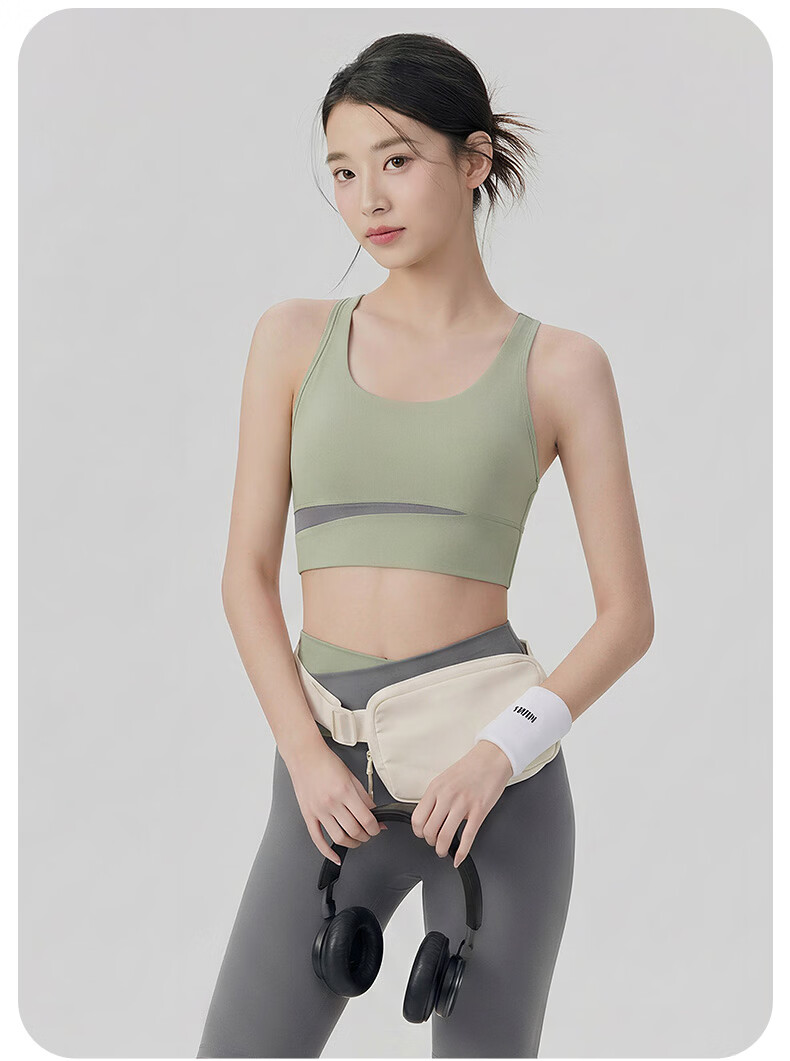 Seven Color Spun Women's Sports Set Yoga Running Cycling Pilates Fitness Breathable Built-in Cup Colorblock Tank Top and Biker Shorts 20