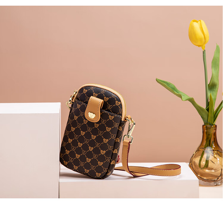 Bear Affection Women's Fashion Versatile Crossbody Bag 6.5-Inch Phone Shoulder Bag Trendy Valentine's Day New Year Gift 20