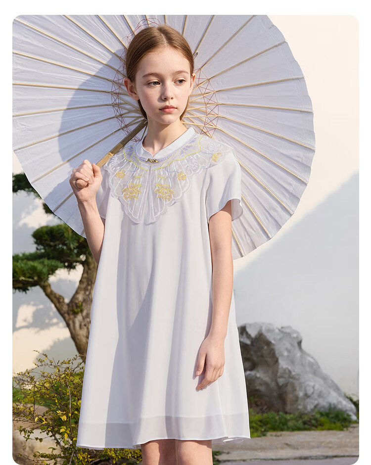 Balabala Girls Dress Children's Summer 2025 New Chinese Style Qipao Dress [Mall Same Style] 202225111035 18