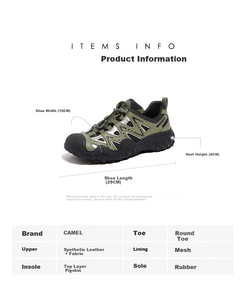 CAMEL Men's Creek Hiking Shoes Colorblock Lace-up Outdoor Shoes L14S469663 Off-white/Gray/Dark Blue Size 42 48