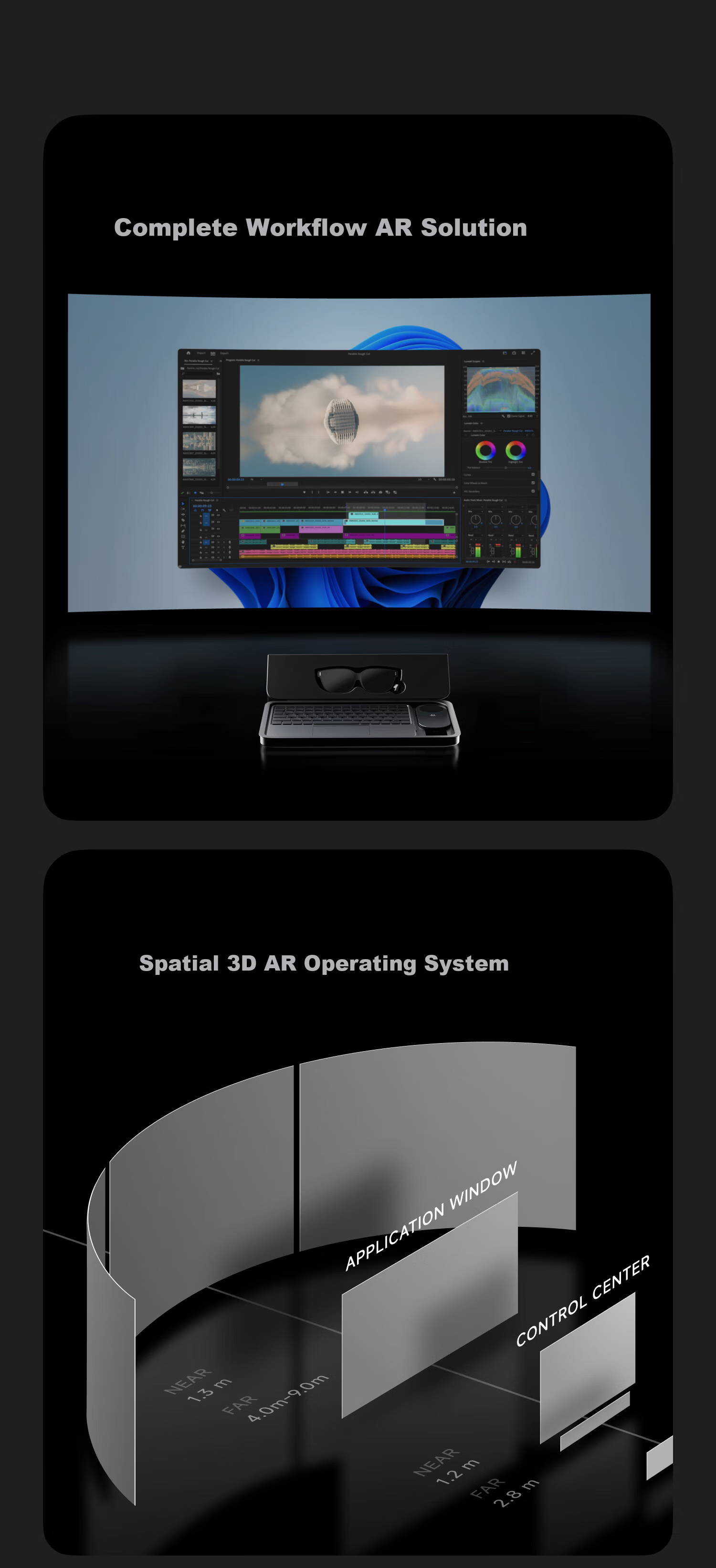INAIR AI Spatial Computer Office Kit AR Glasses Smart Glasses Wireless PC Streaming 3DoF Spatial Hover (Anti-Dizziness) AI Spatial Computer Office Kit 5