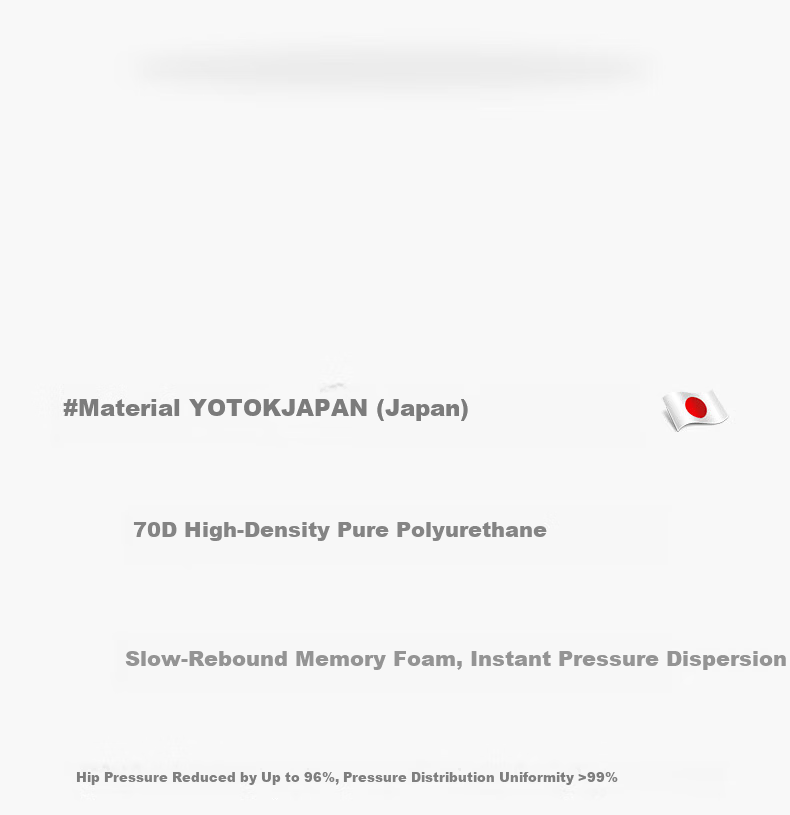 YOTOK Genuine Japanese Memory Foam Office Seat Cushion for Long Sitting, Anti-Pain Hip and Lumbar Support Chair Pad 10