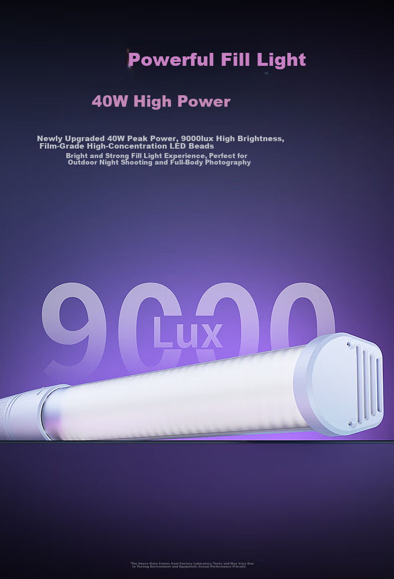 Kerunle RGB Handheld LED Full-Color Fill Light Stick Portable Adjustable Color Temperature Professional Video Photography Soft Light Outdoor Night Scene Light Stick 7
