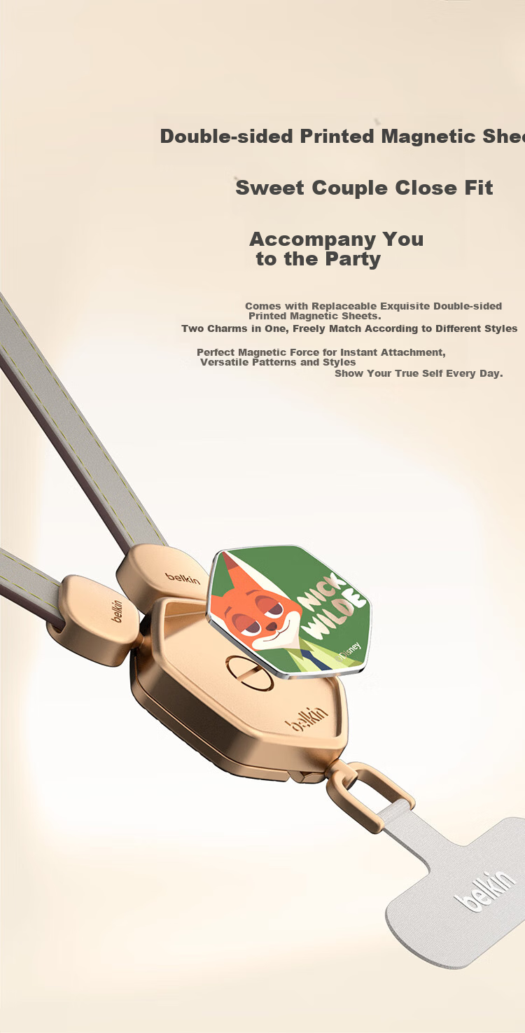 BELKIN Premium Leather Phone Lanyard Zootopia Edition Anti-Lost Neck and Crossbody Strap with Phone Pad 5