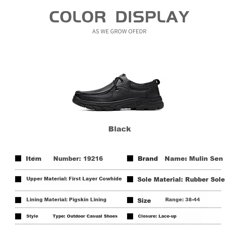 MULINSEN Men's Outdoor Casual Shoes, Lace-Up Middle-Aged And Elderly Dad Shoes, Business Casual Leather Shoes 19216 4