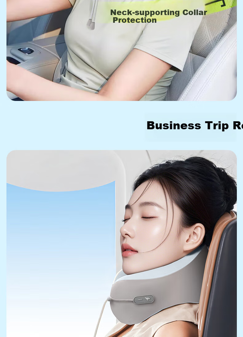 Yilafu U-Shaped Neck Pillow Cervical Support Memory Foam Travel Headrest for Airplane Car Nap Sleep Aid 17