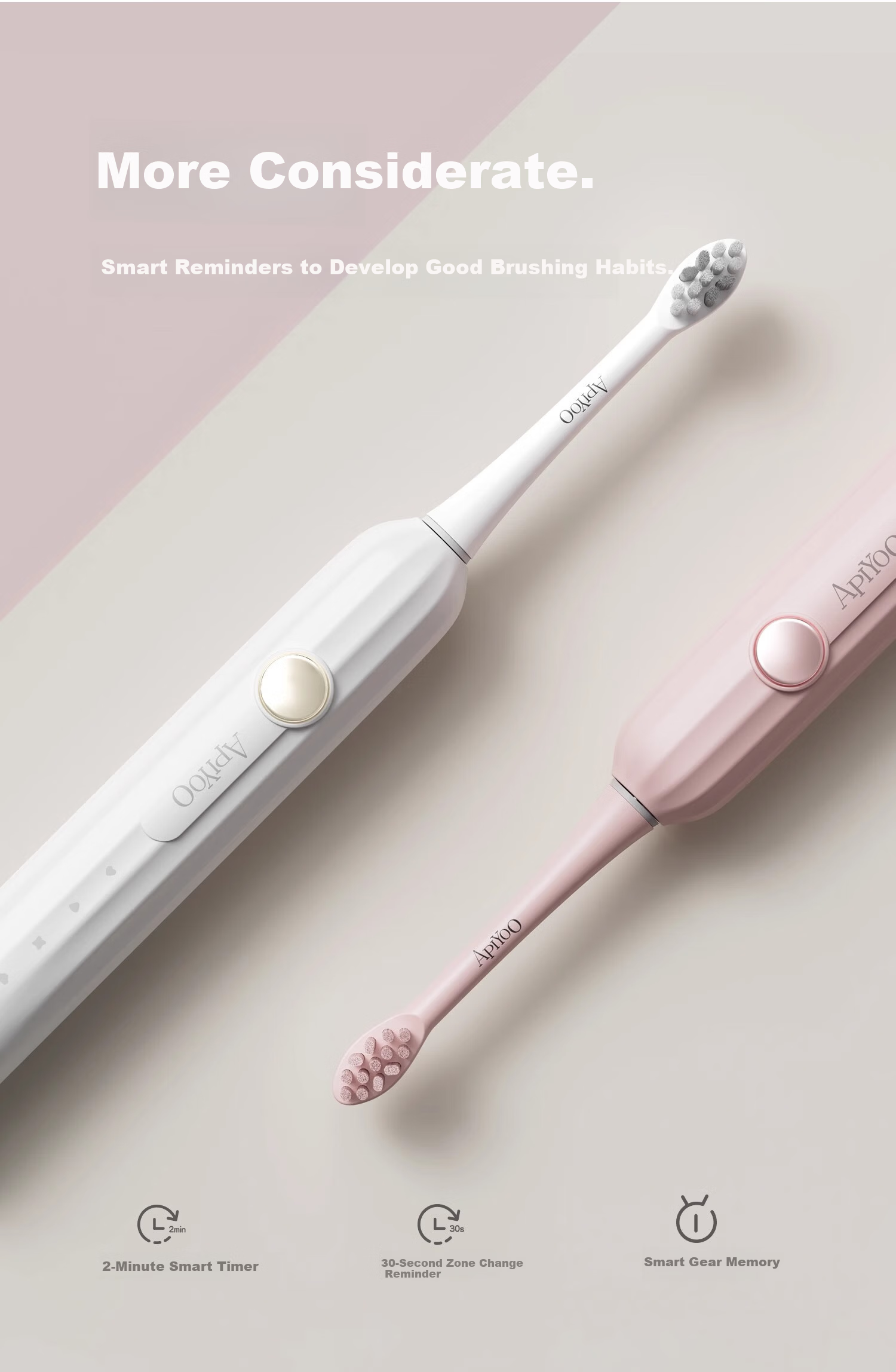 ApiYoo AiYou Y1 Set Adult Couple Electric Toothbrush 2-Pack Deep Cleaning Gift for Boyfriend and Girlfriend Newlyweds Engagement Wedding Newlywed Gift 13