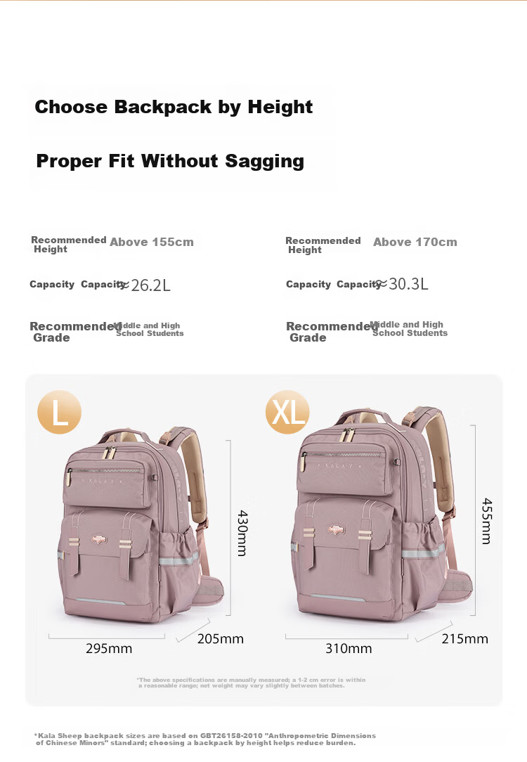 Kala Sheep [2026 New Model] Junior High School 7-9 Grade Cloud Backpack ProMax Large Capacity Spine Protection Anti-Droop Bag 2