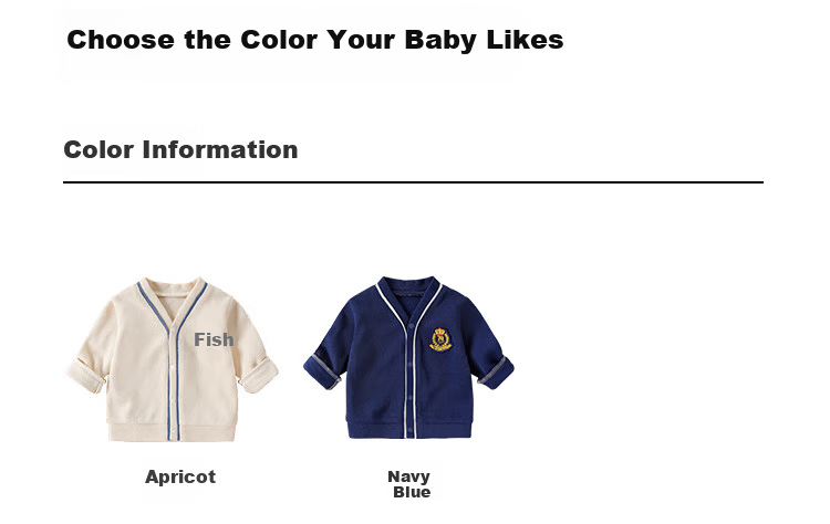 Yishuang'er Baby Jacket Spring Autumn Cotton Toddler Knit Cardigan Cute Trendy Navy Blue 110 7