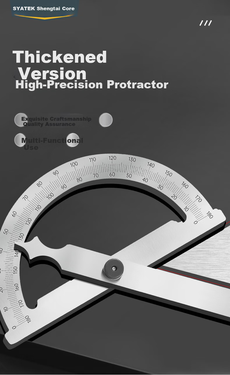 SYNTEK High Precision Angle Ruler Industrial Stainless Steel Multifunctional Adjustable Carpenter Square 80x120mm 1