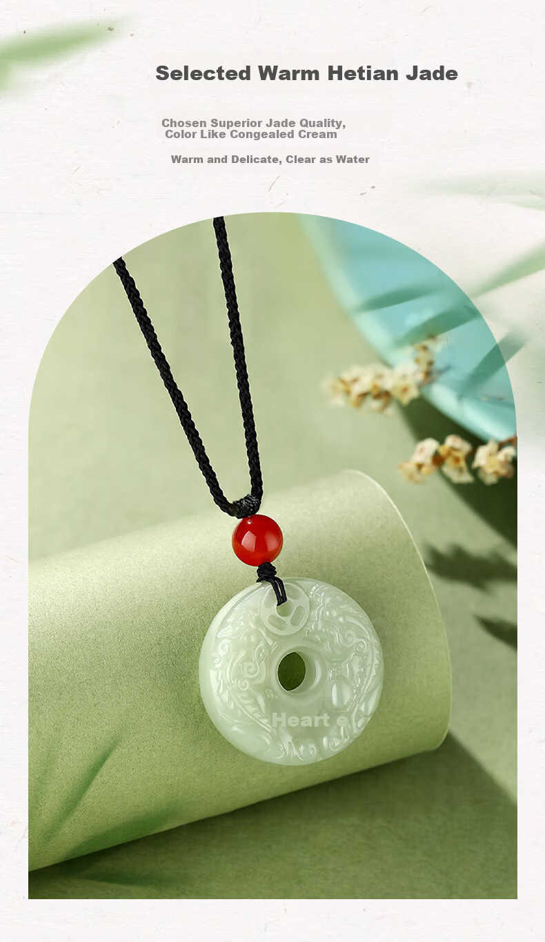 ALLOVE Pixiu Hetian Jade Pendant Unisex Safety Buckle Jade Necklace Birthday 520 Valentine's Day Gift for Girlfriend Wife 4