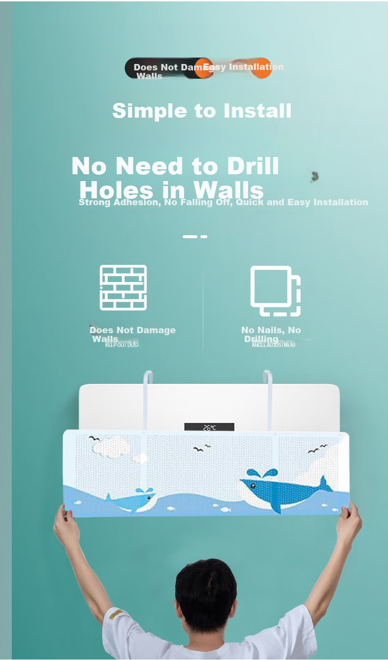 Huaxi Valley Air Conditioner Wind Shield Panel Baby Maternity Full Coverage Air Outlet Windproof Hanging Air Conditioner Deflector Universal 2