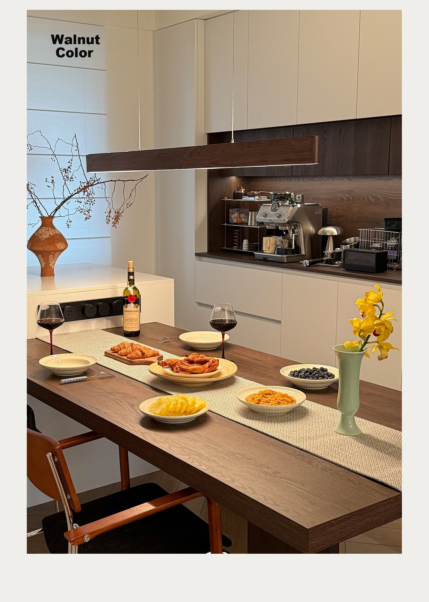 Jundun Full Spectrum Eye Protection Linear Pendant Light Adjustable Modern Minimalist Dining Room Study Lamp All-Inclusive Price 5