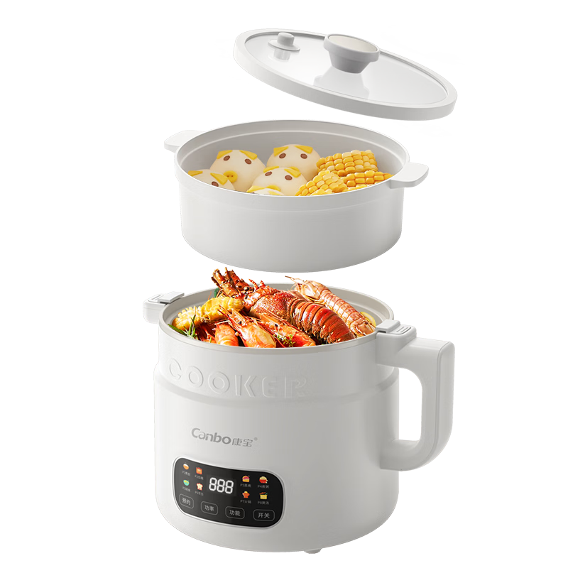 Canbo Electric Cooking Pot Low-Sugar Rice Cooker Dormitory Small Electric Pot Electric Heating Pot Student Dormitory All-in-One Instant Noodle Mini Hot Pot Multifunctional Electric Cooker Electric Ste