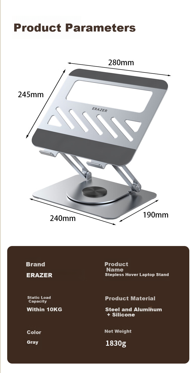 Lenovo Invests in Brand Yinengzhe Portable Stand, Desktop Stable Non-Shaking Multi-Position Adjustable Height Cooling Stand Suitable for Lenovo Legion Computer Stand 12