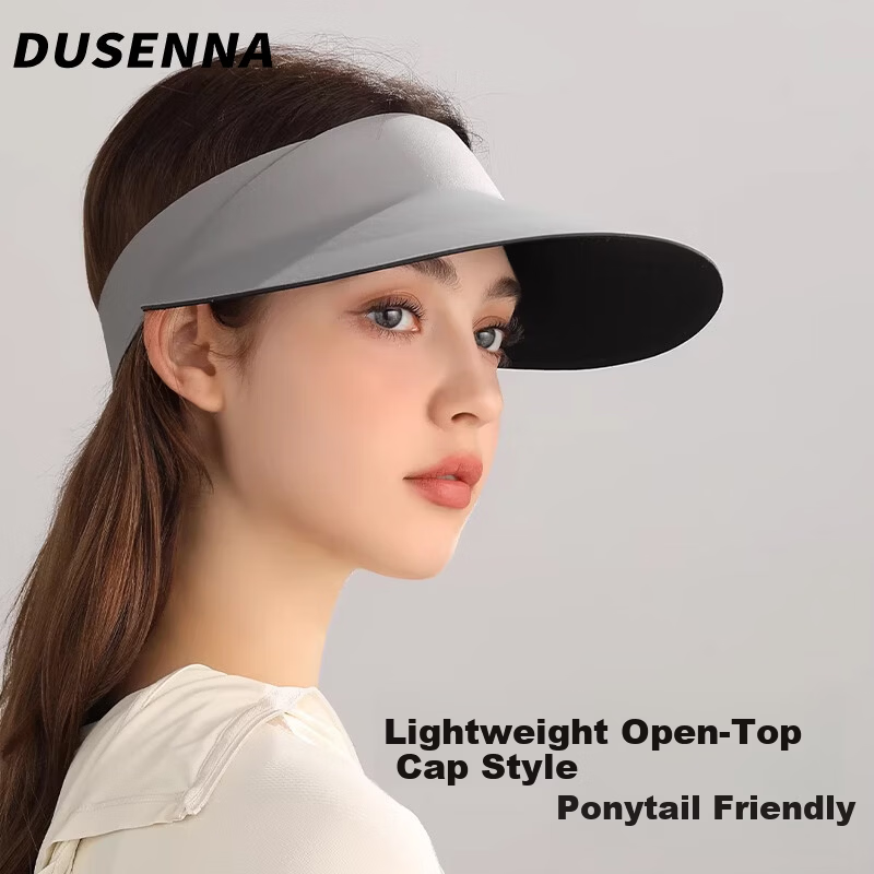 Dusenna UV Protection Sun Hat for Women and Men, Summer Outdoor Sports Breathable Topless Cap