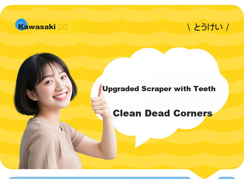 Little Seal Japanese Flat Mop 33cm with 2 Cloths, Hands-Free Washing, Household Dual-Use Wet and Dry Lazy Mop Cleaning Tool 4