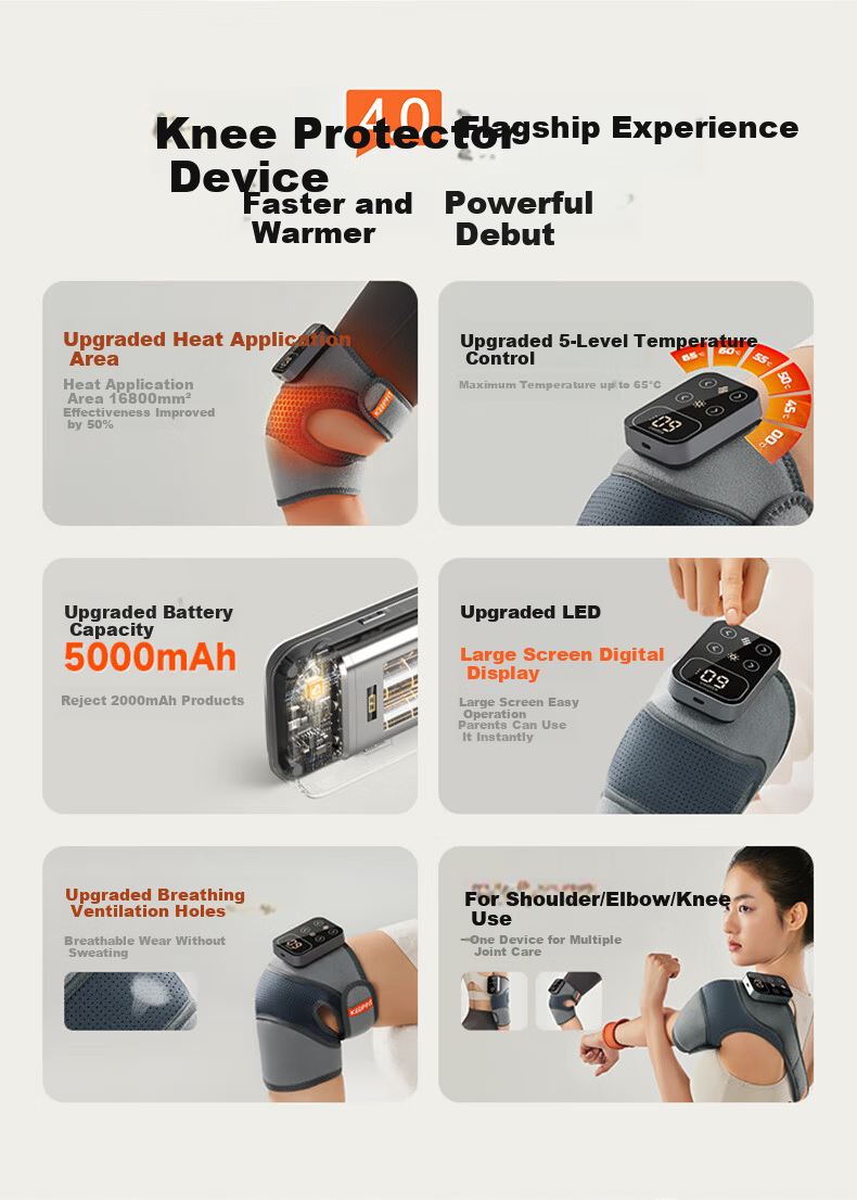 Keepfit 5th Generation Knee Heat Therapy Moxibustion Massage Device, Leg Massager, Knee Care for Pain Relief from Synovitis And Joint Pain, Warmth, Mid-Autumn Festival Gift for Parents And Elders, Practical K13 5