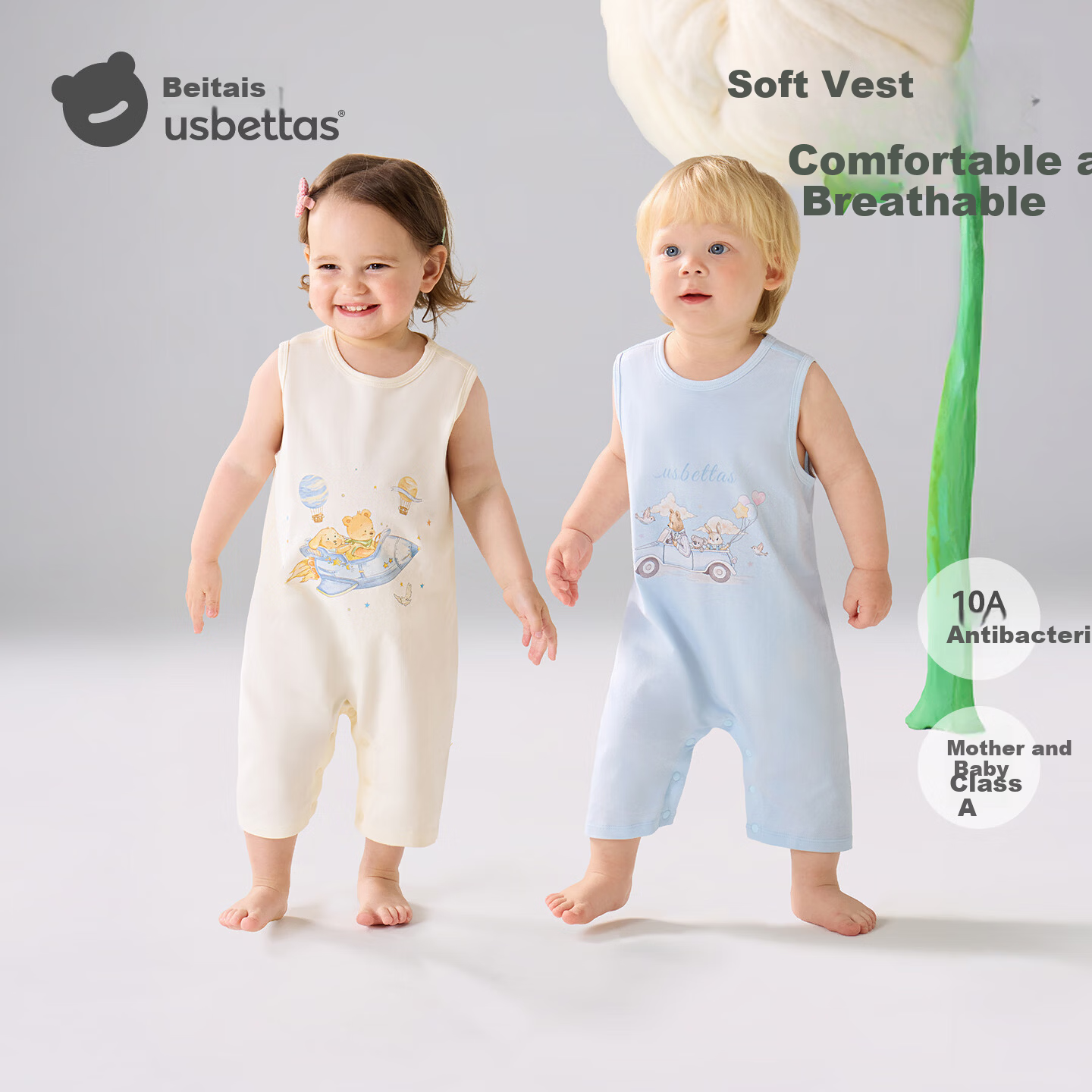 Betis Baby Clothes 2026 New Summer Thin Sleeveless Unisex Infant Romper Newborn Homewear