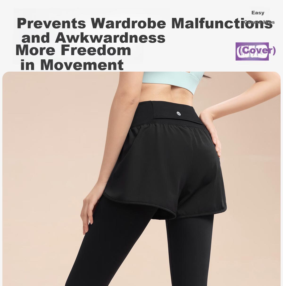 361° Women's High-Strength Fake Two-Piece High-Waist Tummy Control Sweat-Resistant Training Running Fitness Yoga Pants 12