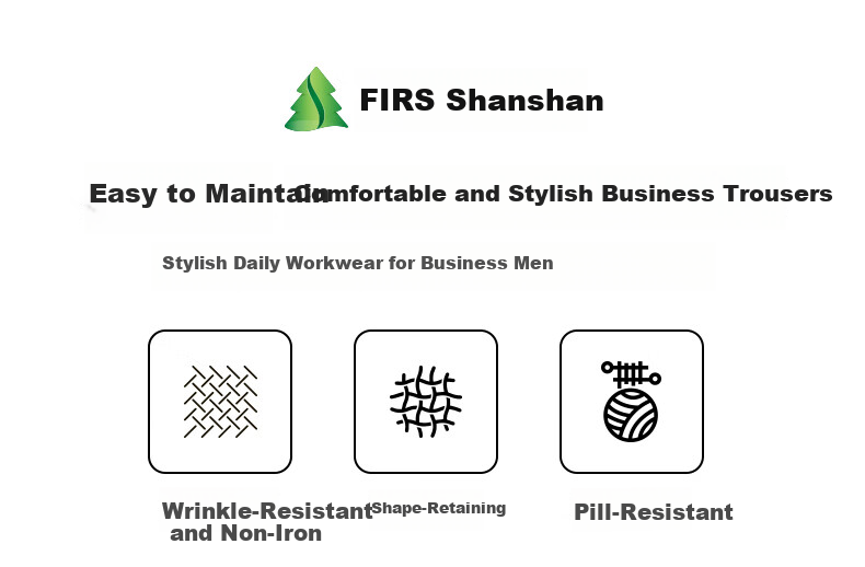 FIRS Anti-Wrinkle Non-Iron Double-Pleat Men's Business Straight-Leg Pants Loose Workwear Casual Trousers for Men 1