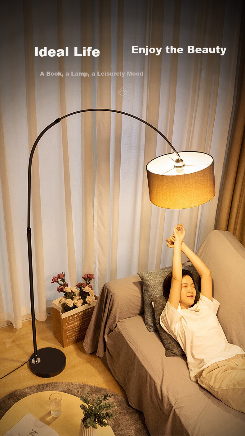 ONEFIRE Floor Lamp Living Room Fishing Lamp Standing Table Lamp Minimalist High-End Study Reading Lamp Retro Vintage Style 2