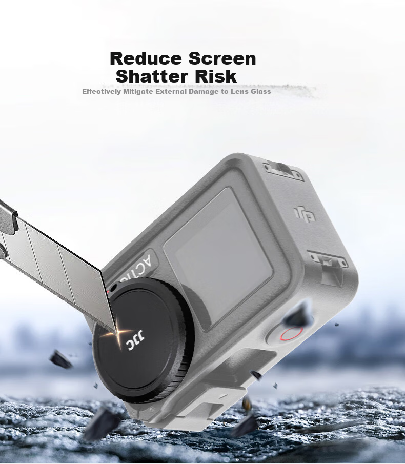 JJC Original Glass Lens Protective Cover for DJI Action 5 Pro/4/3 Aluminum Alloy Protective Accessory for Lightweight Sports Camera 2
