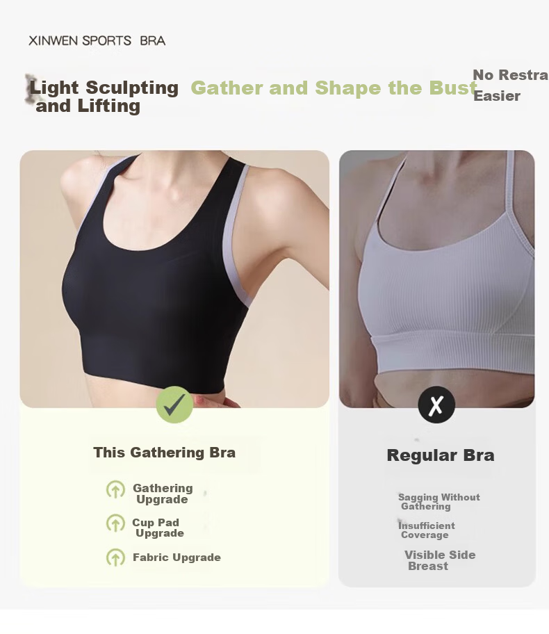 LangSha Women's High-Impact Sports Bra Shockproof Anti-Sagging Running Fitness Yoga Top Integrated Backless Bra 3