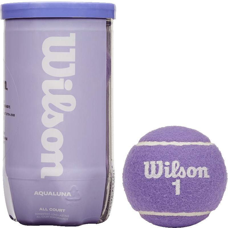 Wilson 2025 New Color Scheme Canned Tennis Balls, 2-Pack, Sunset Purple [Random Number on Ball]