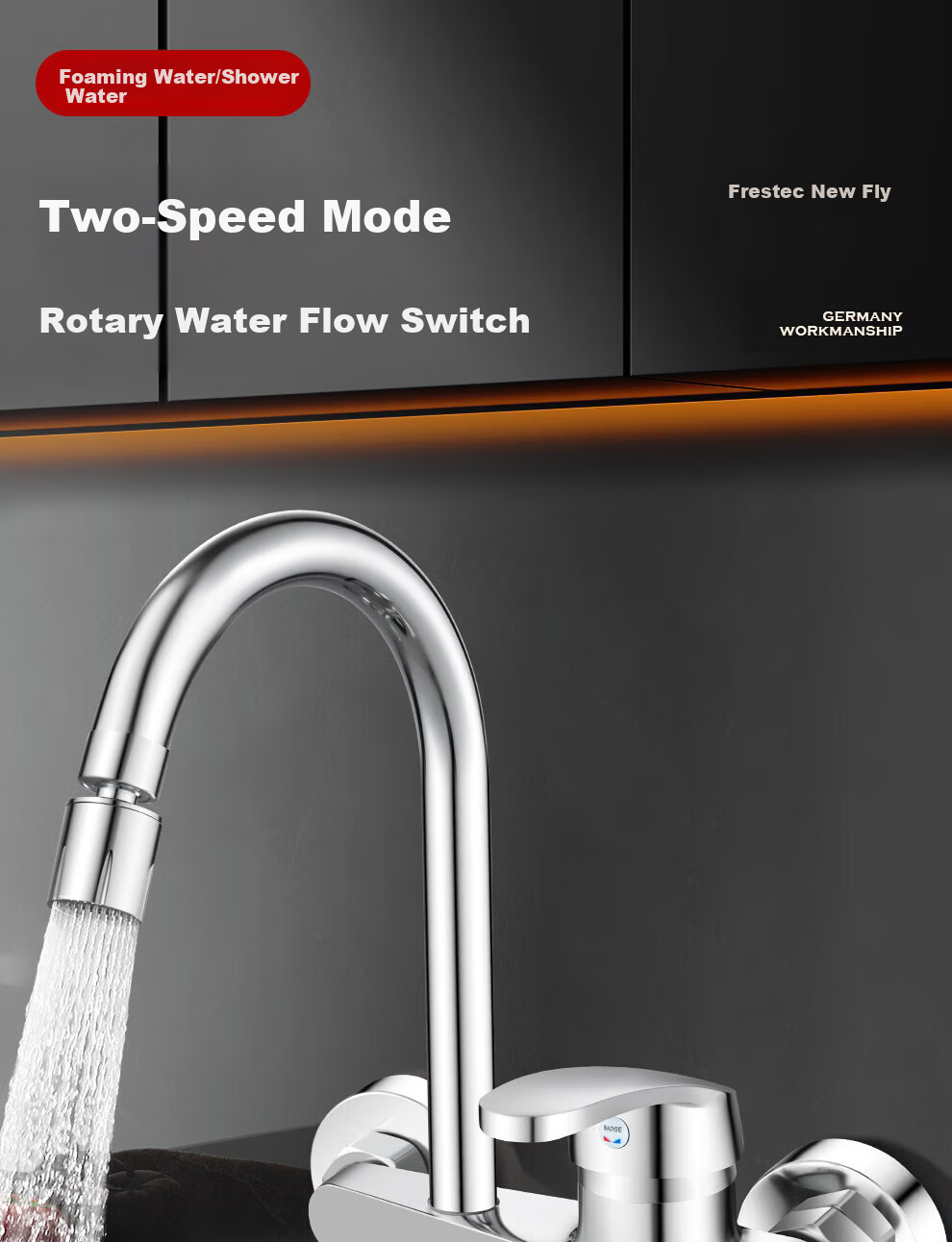Xinfei Wall-Mounted Kitchen Faucet Rotatable Hot and Cold Mixer Tap for Sink and Balcony 8