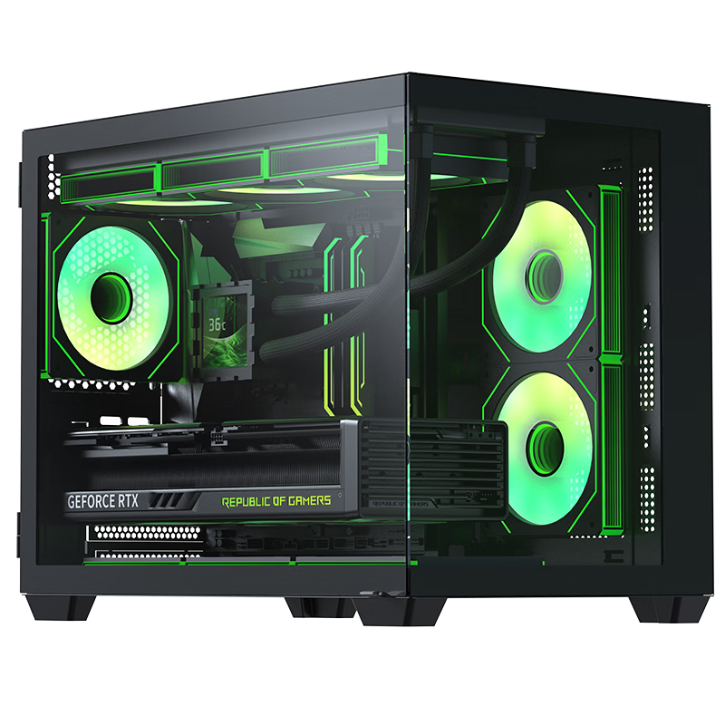 Great Wall Archimedes KM16 Seaview Chassis (No Pillar 270° Panoramic / Magnetic Glass Swing Door / M-ATX / 360mm Water Cooling Support / 9 Fan Slots / Magnetic Dust Filter)