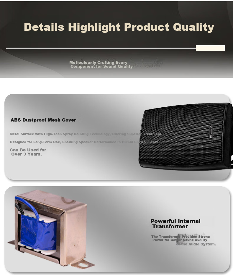 Newmine ND-9 Wall-Mounted Speaker 4-Inch 20W Commercial Store Supermarket Conference Dance Studio Home Restaurant Background Music System 2